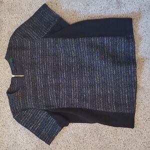 2/$10! Ava navy tweed top sz s